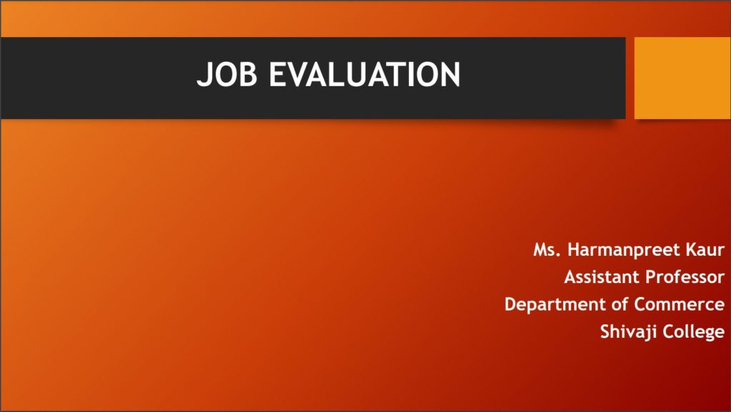 Blank Job Evaluation Form