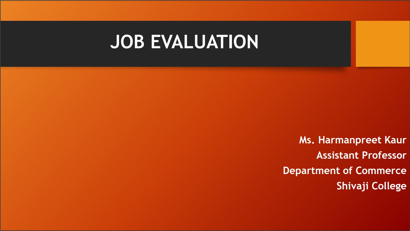 Job Evaluation Form