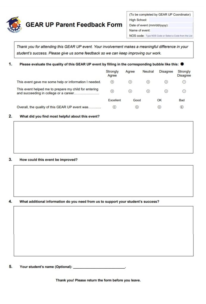Conference Event Evaluation Form