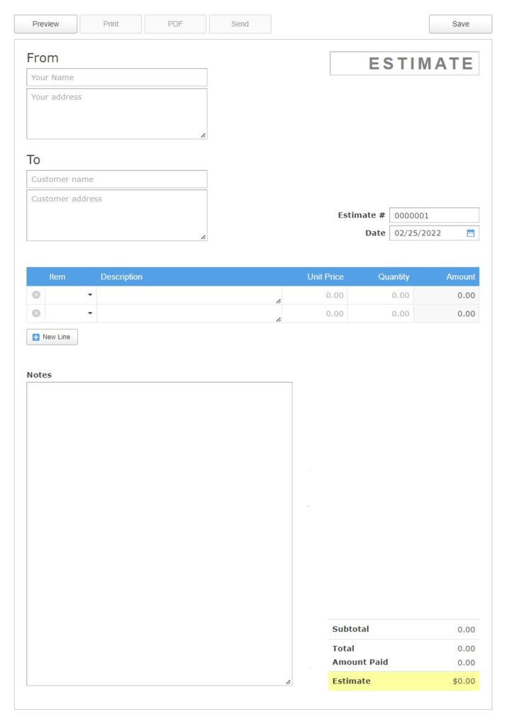 Daily Estimate Form