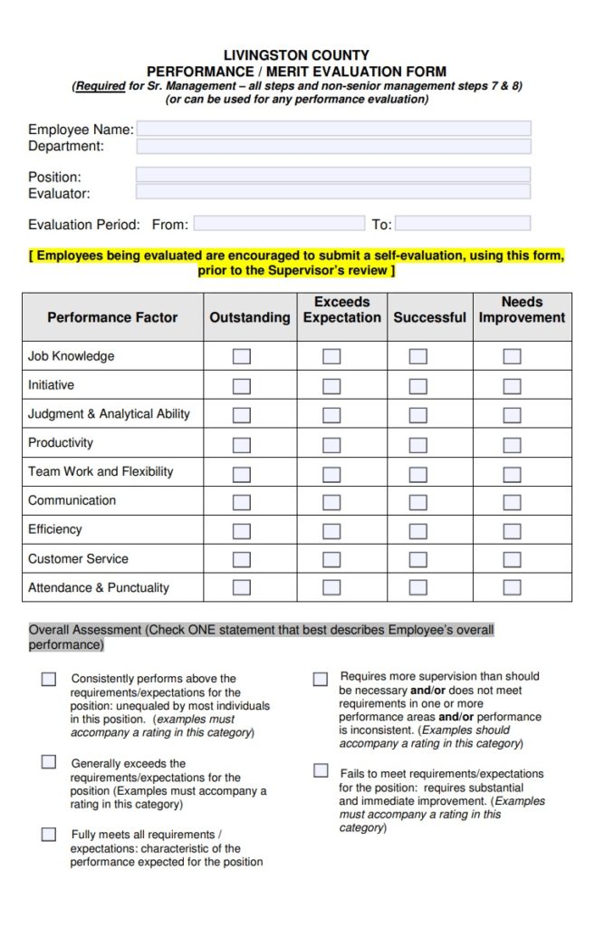 Employee Evaluation Template