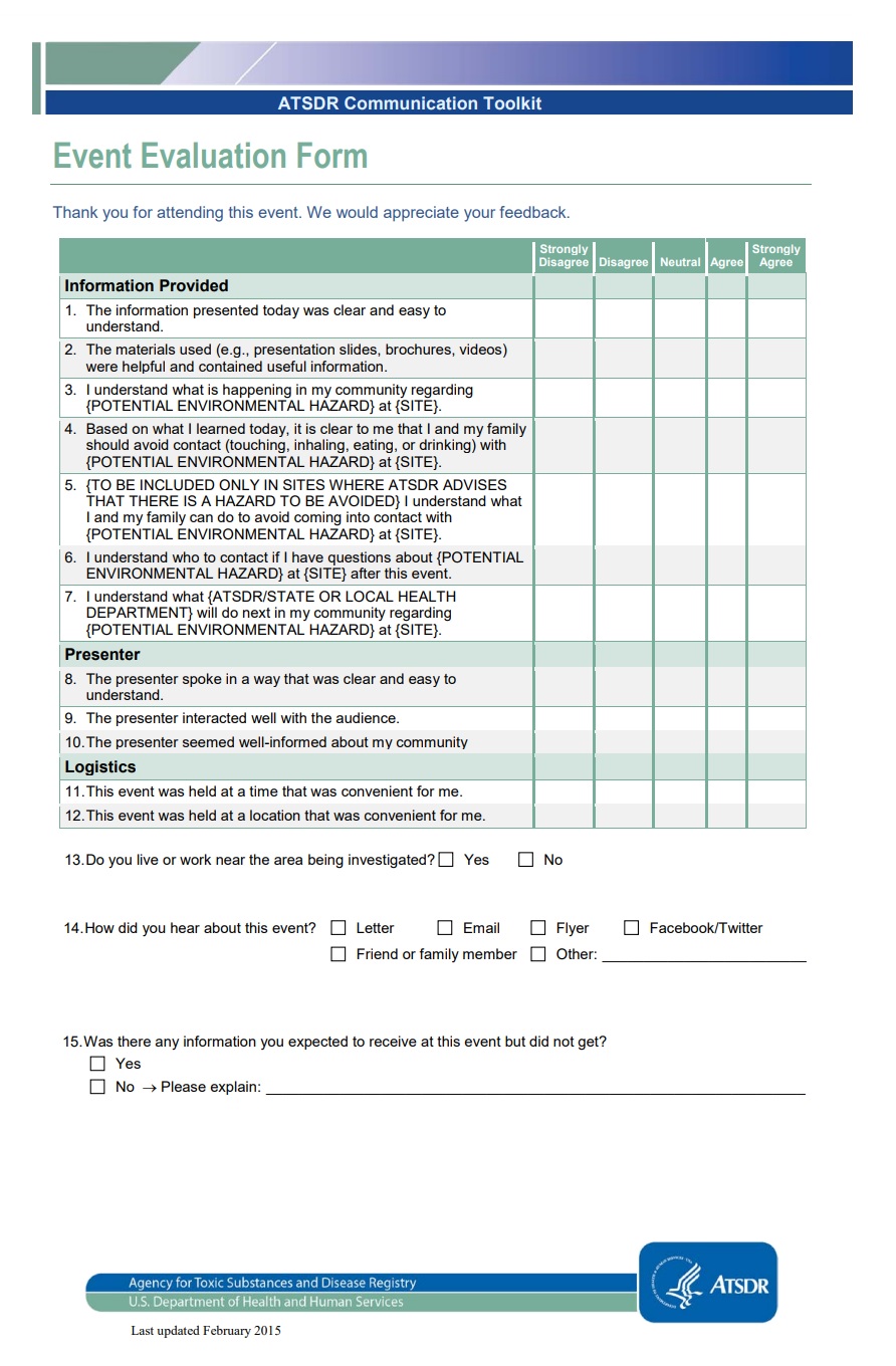 Event Evaluation Form