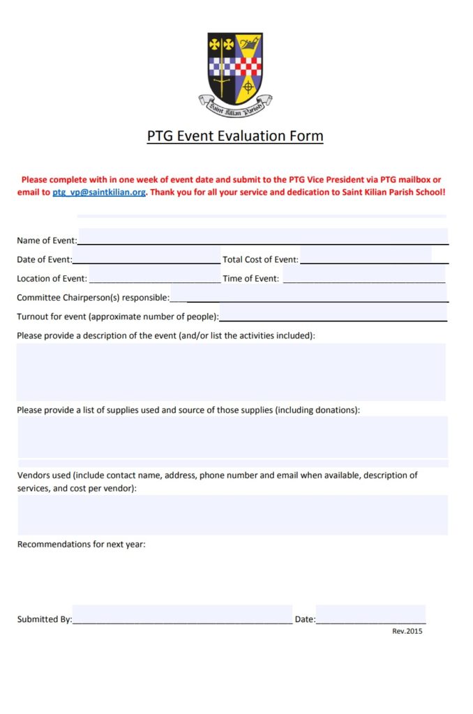 PTG Event Evaluation Form