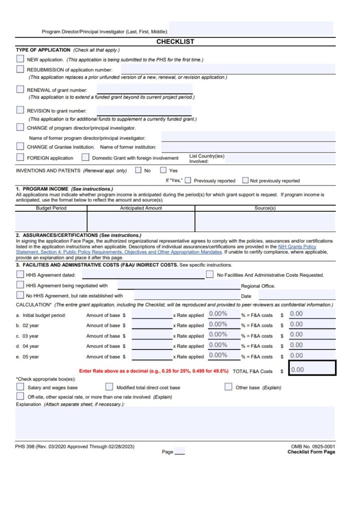 Checklist Example