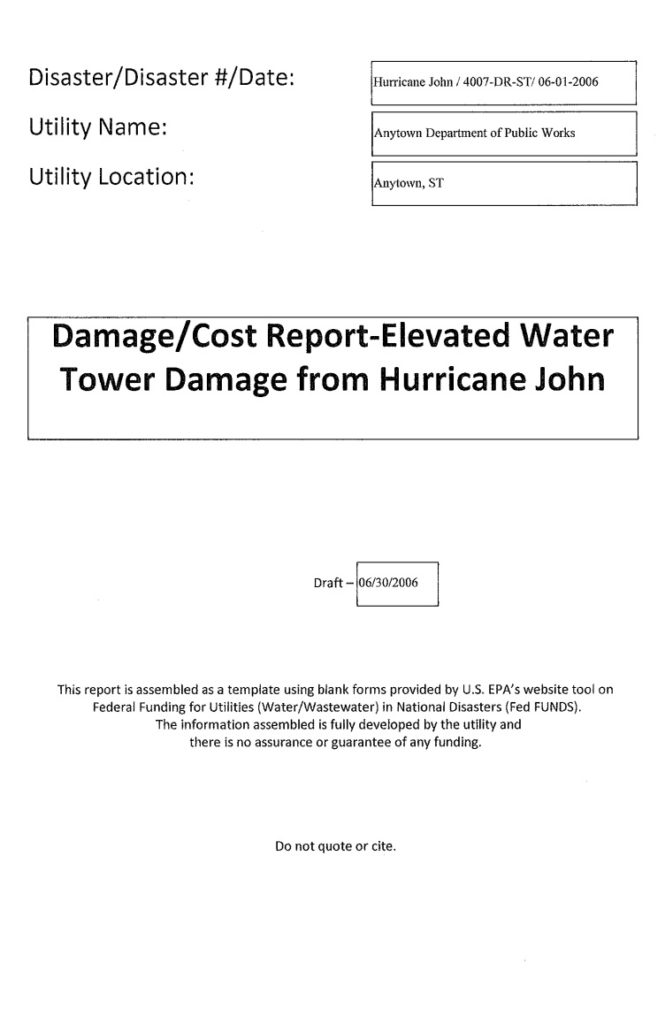 Damage Estimate Report Template