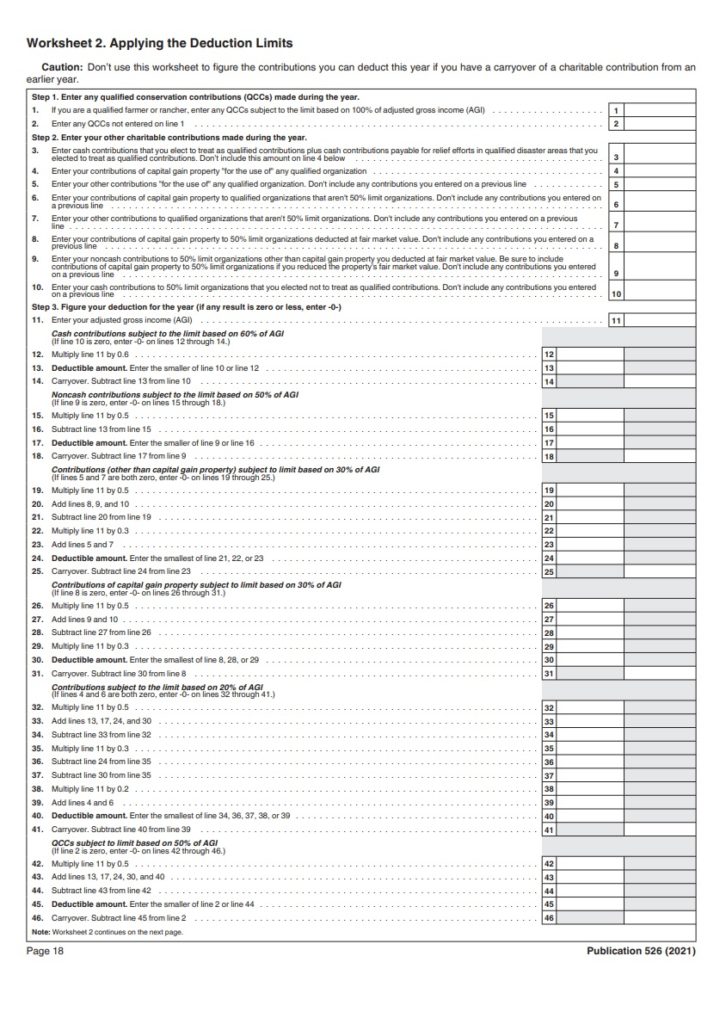 Donation Deduction Estimate Form