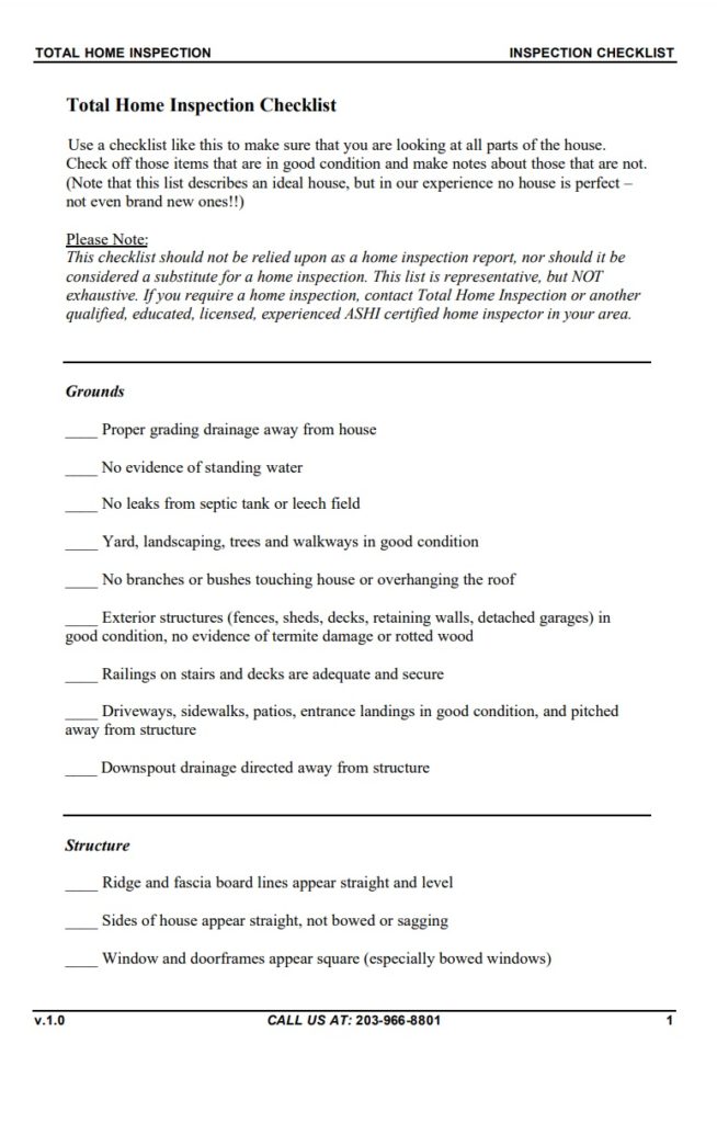 Inspection Checklist Template