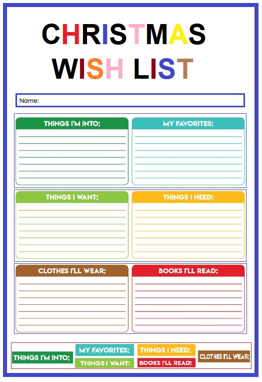 Christmas Wish List Template