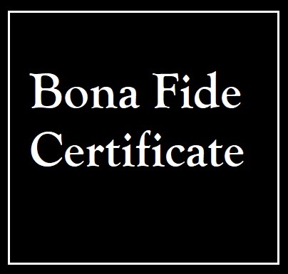 Bona Fide Certificate Template