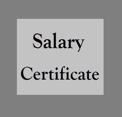 Salary Certificate Format