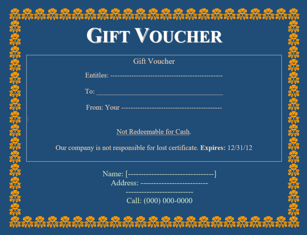 Free gift voucher template