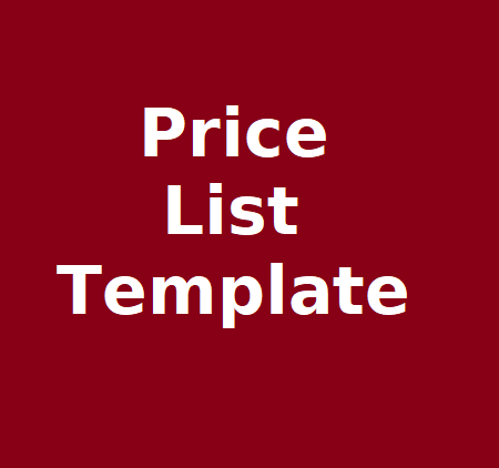 Price list template